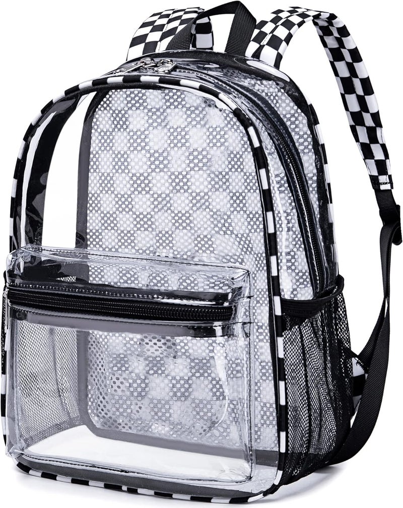 BTOOP Clear Mini Backpack for Stadium Events 12x12x6 Small Transparent Backpacks Plastic See Through Clear Bag for Concerts Work Festival Security Travel - Image 1